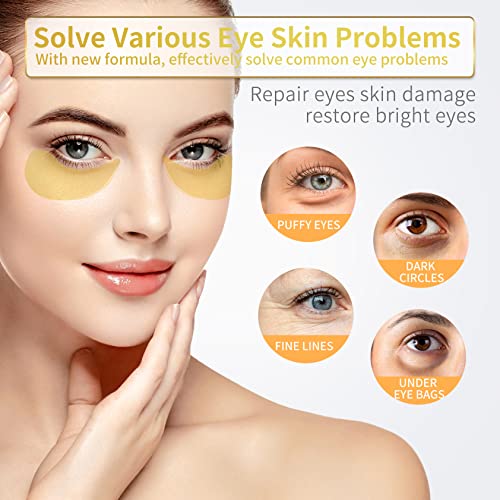 30 Pairs of Below Eye Patches - 24K Gold Eye Masks for Treating Puffy Eyes & Darkish Circles, Decreasing Below Eye Baggage and Smoothing Wrinkles, Collagen-Enriched Eye Care Pads