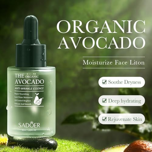 Avocado Skincare Assortment: 6-in-1 Reward Set for Teen Ladies - Consists of Cleanser, Serum, Face & Eye Cream, Toner, Lip Balm, and Anti-Ageing Facial Equipment for Ladies