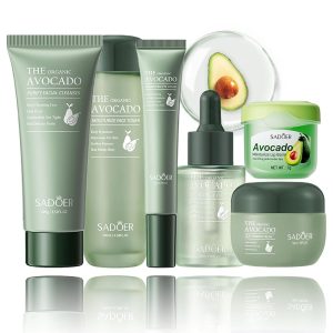 Avocado Skincare Assortment: 6-in-1 Reward Set for Teen Ladies – Consists of Cleanser, Serum, Face & Eye Cream, Toner, Lip Balm, and Anti-Ageing Facial Equipment for Ladies