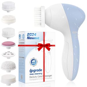 COSLUS 7-in-1 Electrical Silicone Facial Cleaning Brush: JBK-D Waterproof Exfoliating and Massaging System for Deep Cleansing and Spa Remedies