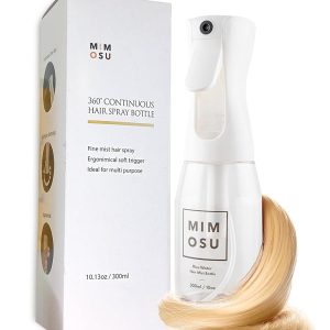 Mimosu Steady Spray Bottle for Hair Development – 10oz/300ml Fantastic Mist Sprayer for Hair Styling, Salons, Cleaning, Excellent for DIY Rice Water Kits, Curly Hair Care