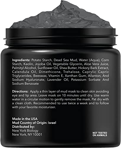 New York Biology Lifeless Sea Mud Masks for Face and Physique - Spa-High quality Pore Minimizer for Pimples, Blackheads & Oily Pores and skin - Pure Skincare Answer for Males and Girls - Tightens Pores and skin...