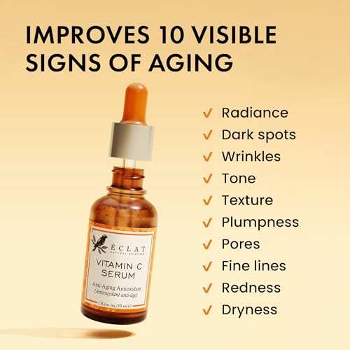 Vitamin C Facial Serum - Darkish Spot Corrector with Hyaluronic Acid, Ferulic Acid, and Vitamin E - Anti-Getting old and Pores and skin Brightening System, Pure Vitamin C for Radiant Pores and skin